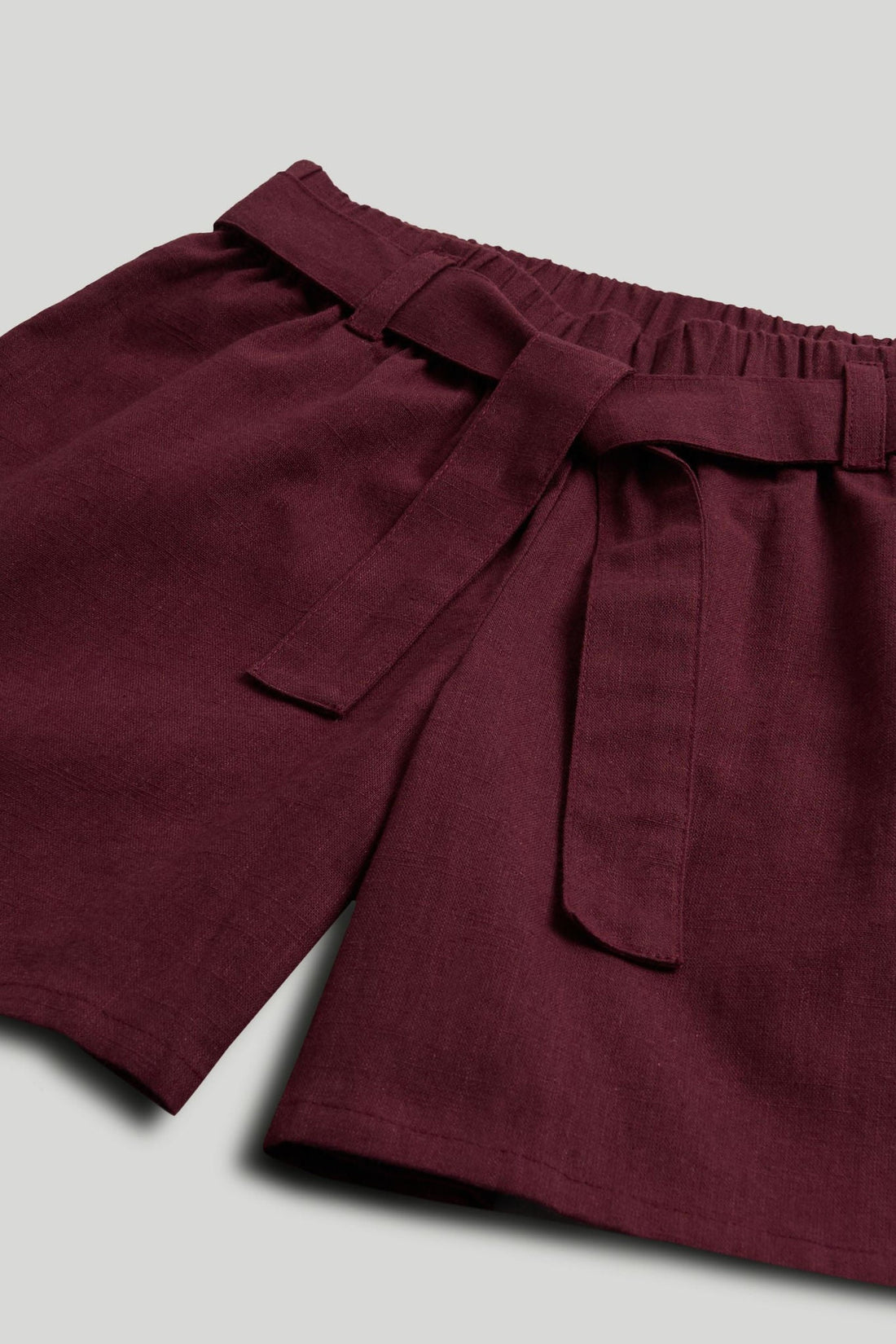Burgundy Cotton Shorts