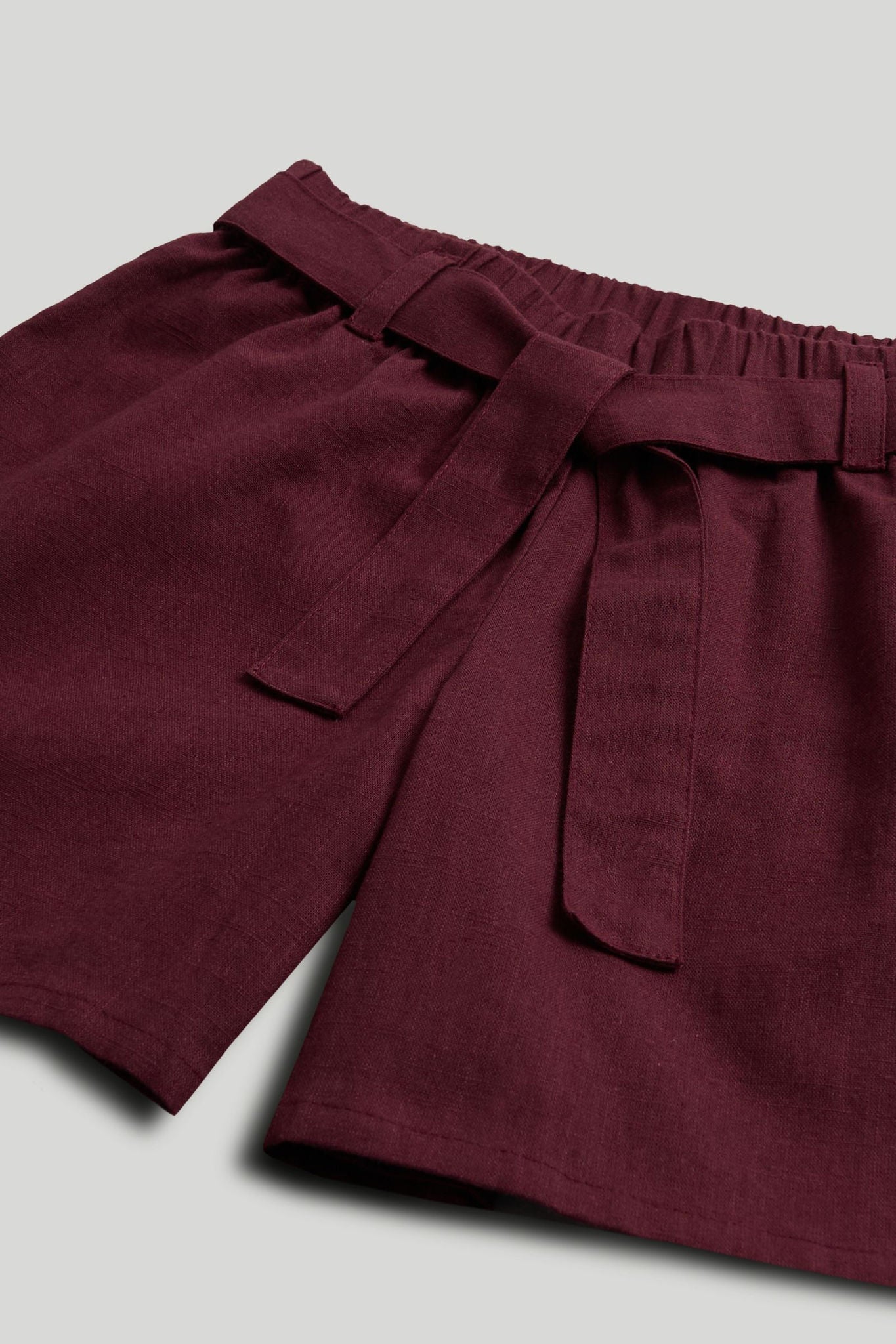 Burgundy Cotton Shorts