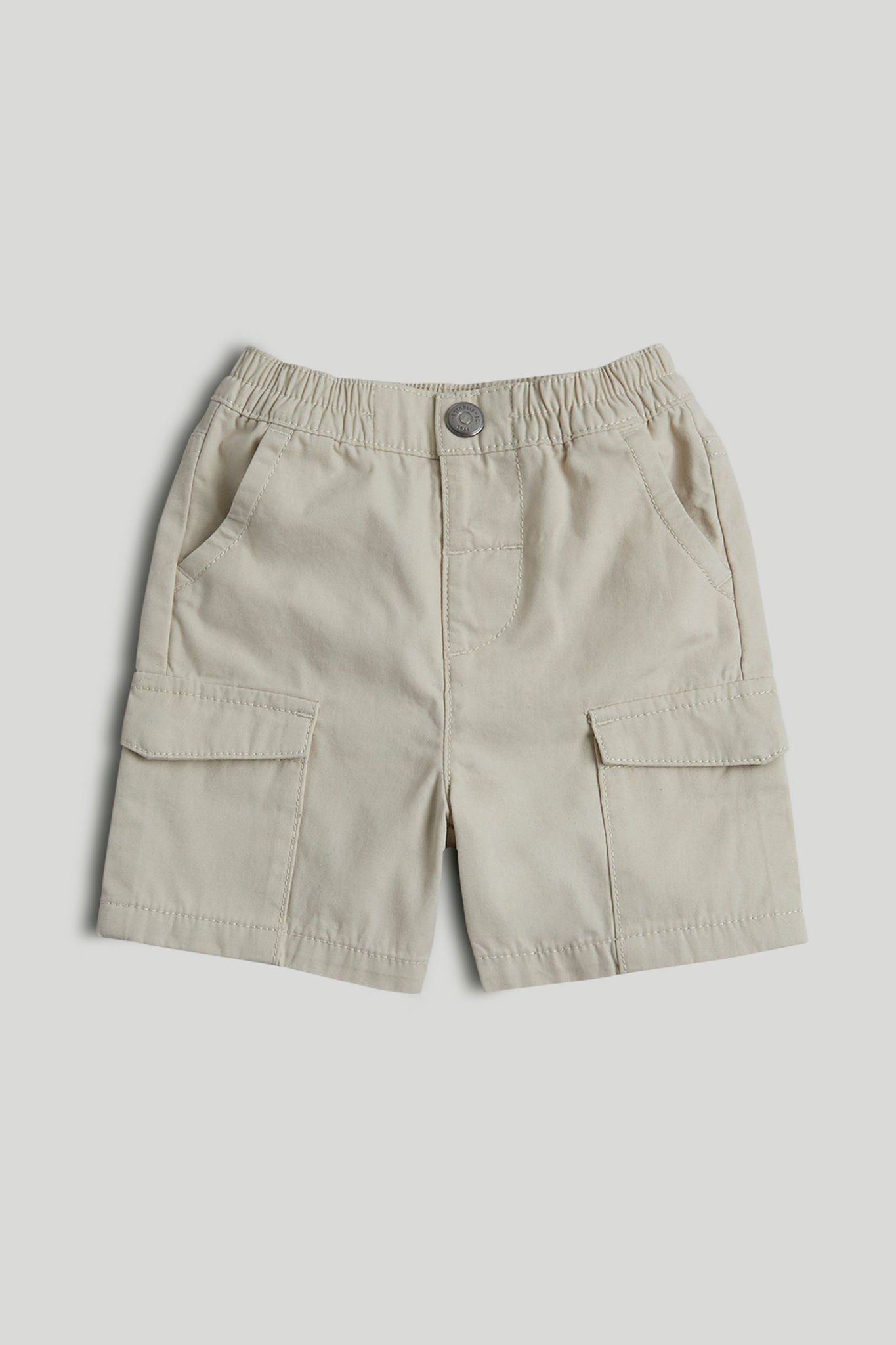 Tan Canvas Cargo Shorts - Light Brown / 12-18 Months