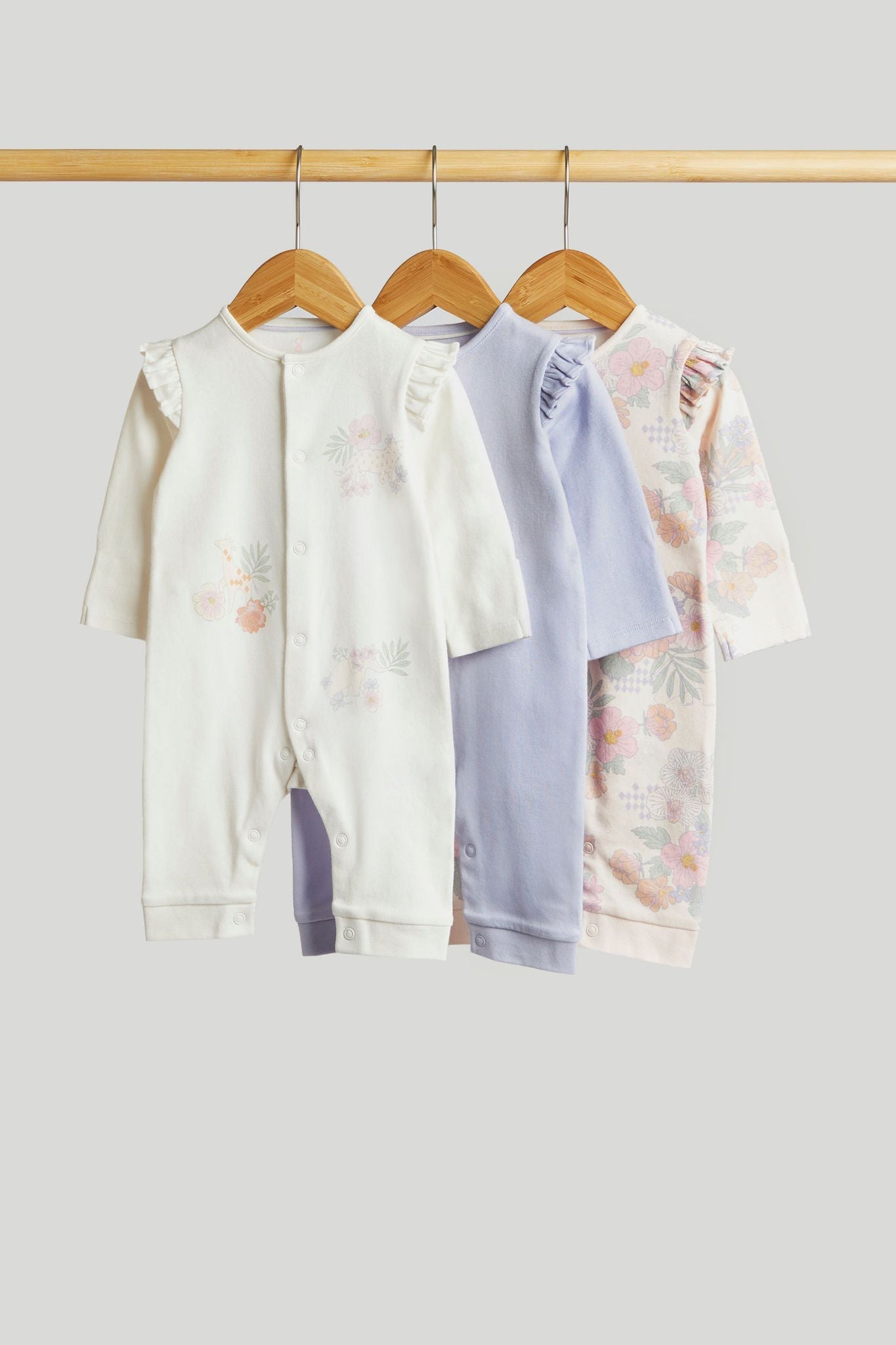 3 Pack Tropical Footless Sleepsuits - Multi / 9-12 Months