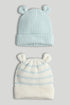 2 Pack Knitted Hats - Blue / 6-12 Months