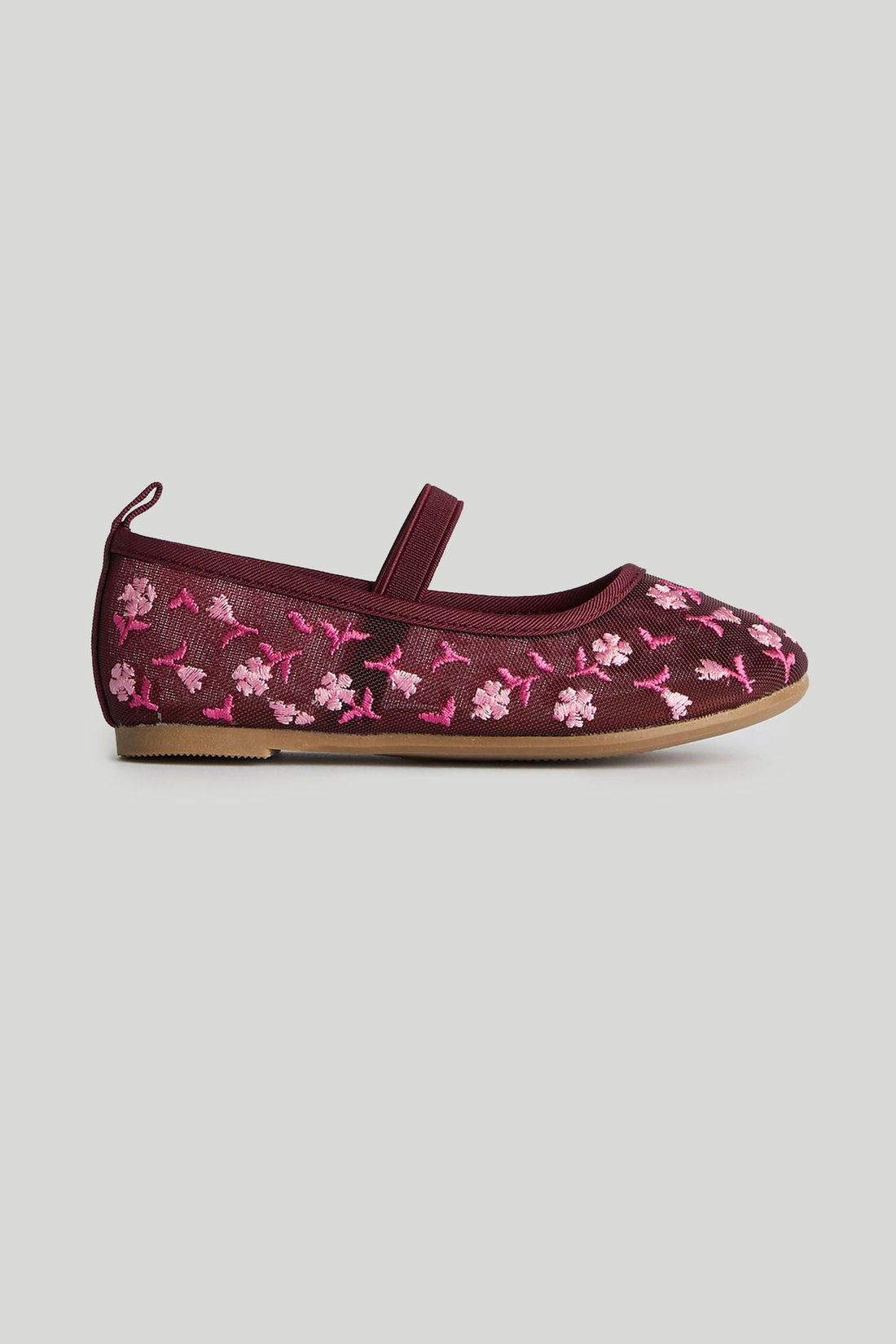 Brown Floral Ballerina Shoes - Brown / 1-1.5 Years