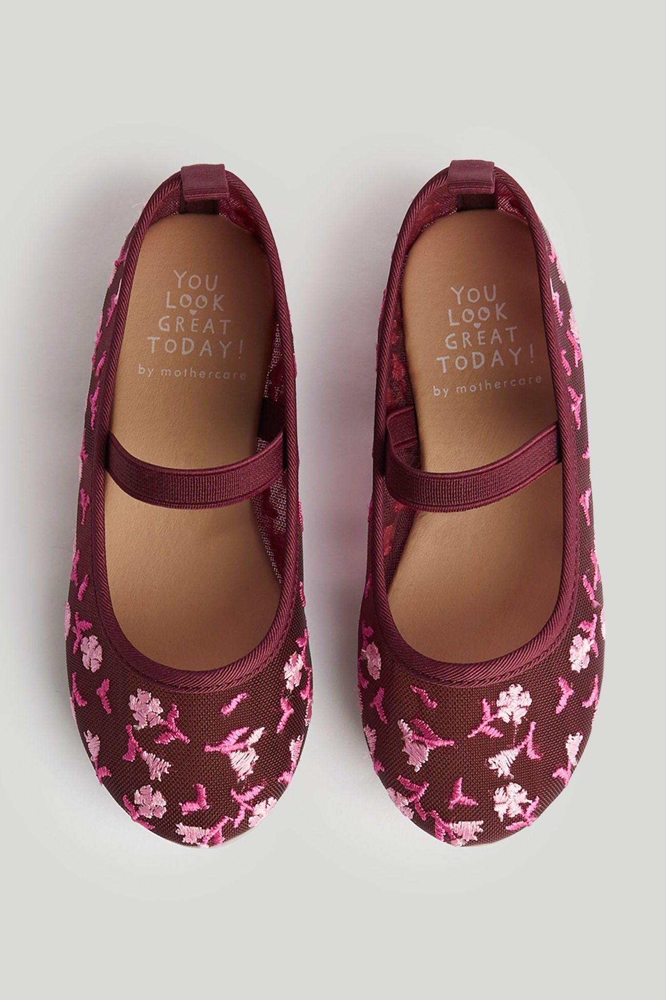 Brown Floral Ballerina Shoes