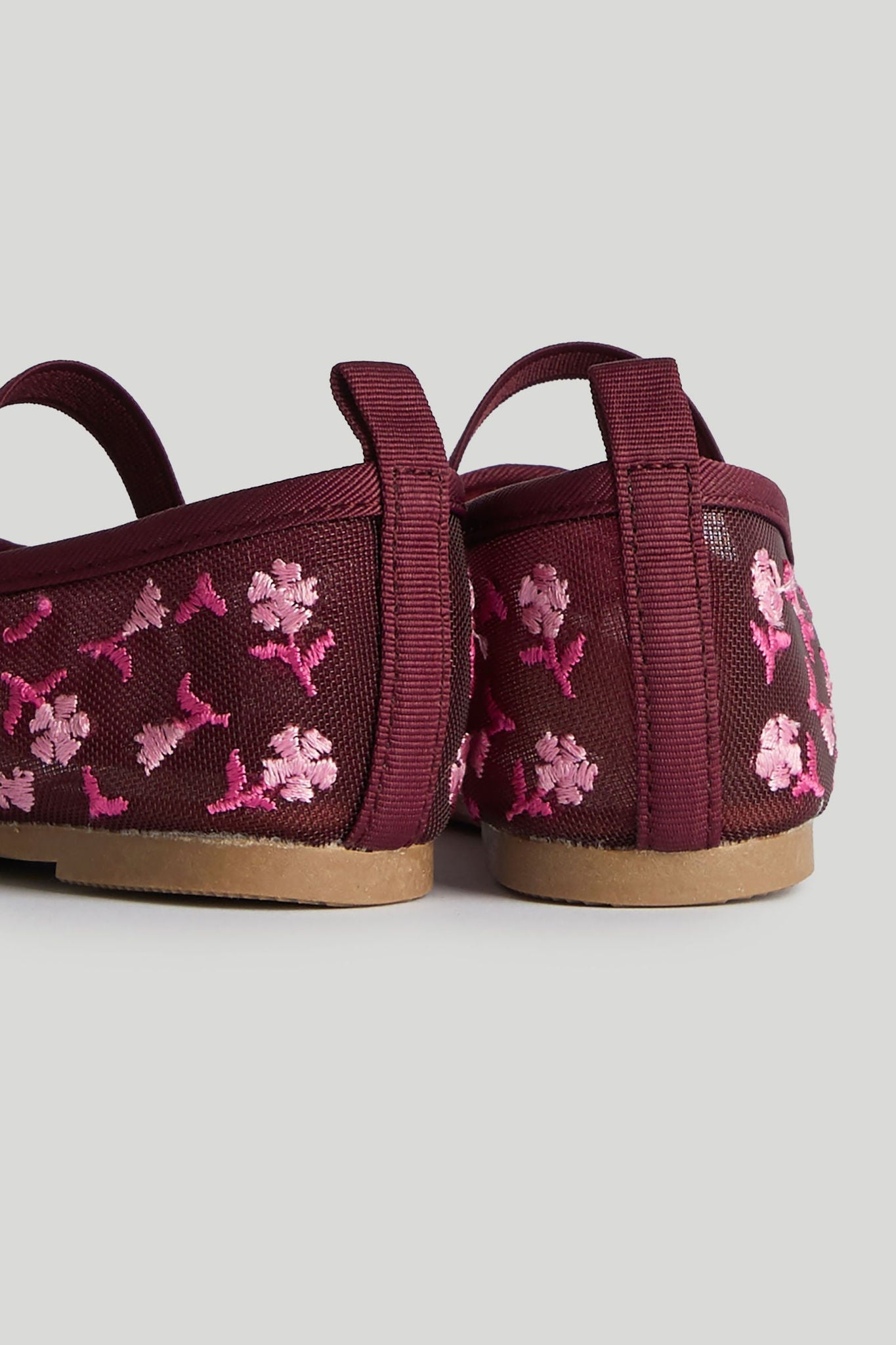 Brown Floral Ballerina Shoes