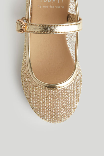 Gold Ballerina Shoes