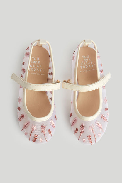 Floral Mesh Ballerina Shoes