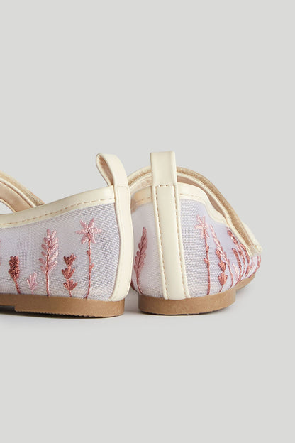 Floral Mesh Ballerina Shoes