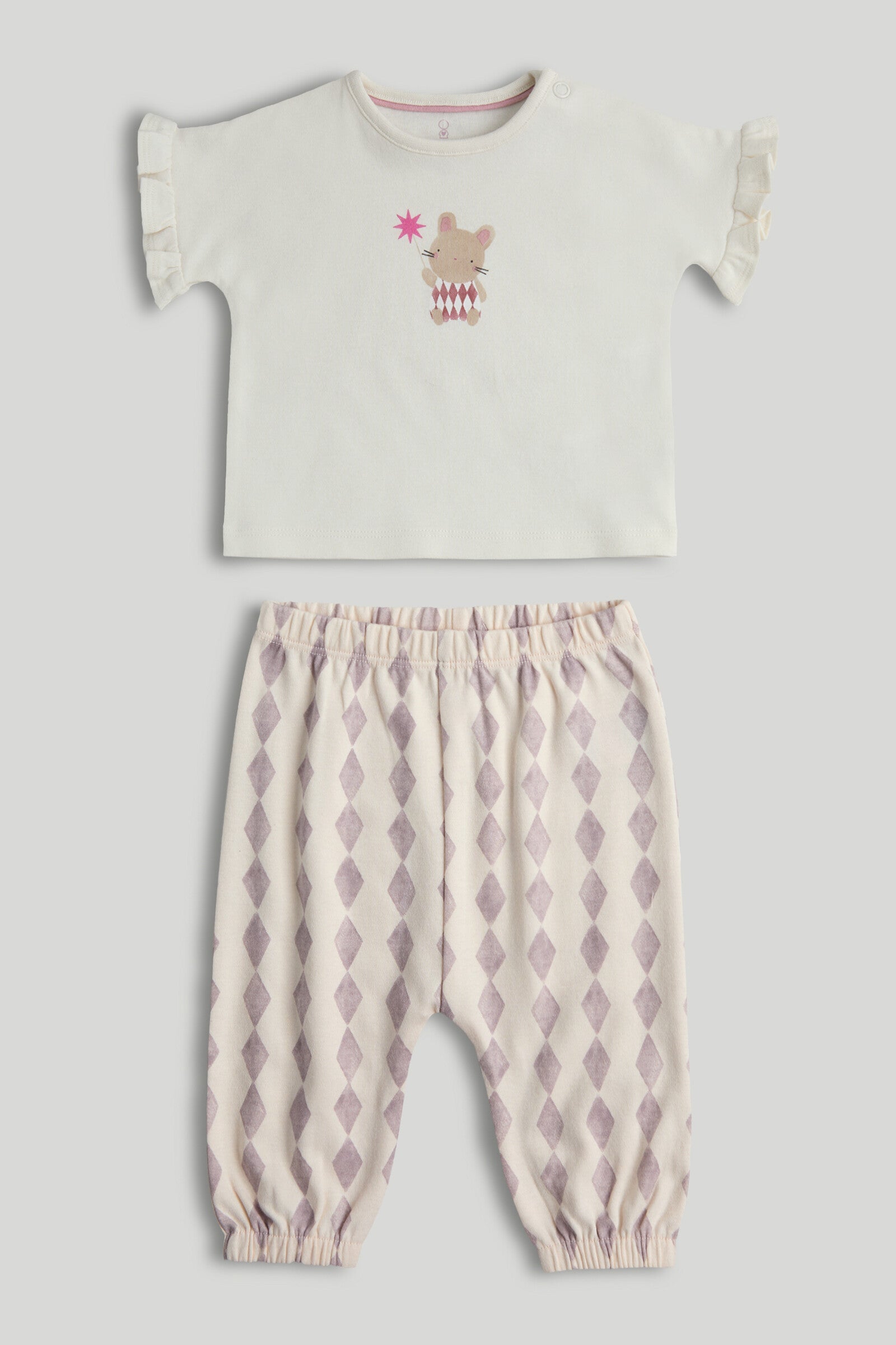 Mouse T-Shirt and Trouser Outfit - Multicolor / Up to 1 Month