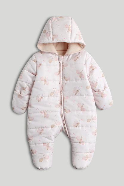 Pink Butterfly Snowsuit - Pink / Up to 1 Month