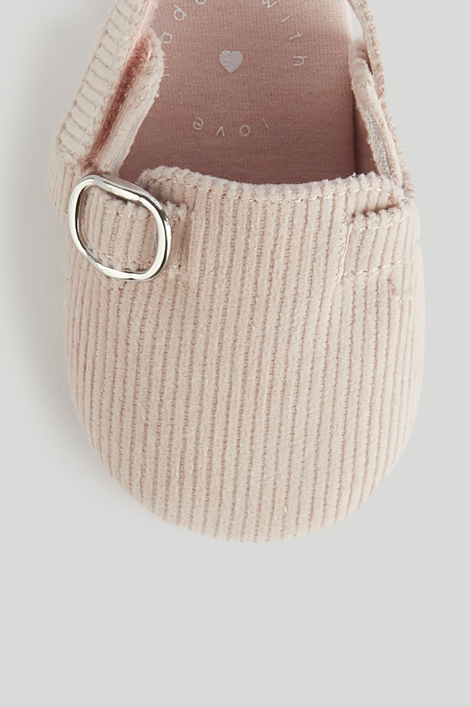 Pink Cord Pram Shoes