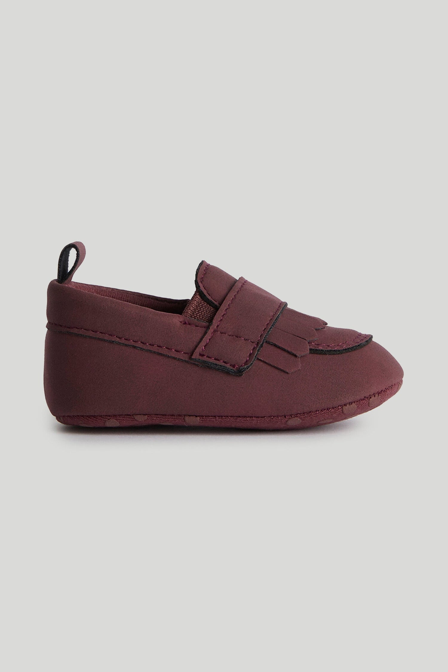Burgundy Pram Shoes - Red / 12-18 Months
