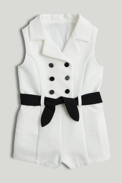 Tailored Playsuit - White / 9-10 Years