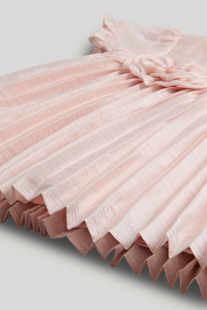 Pink Pleated Dress, Knickers and Headband Outfit