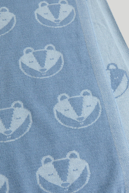 Blue Knitted Shawl