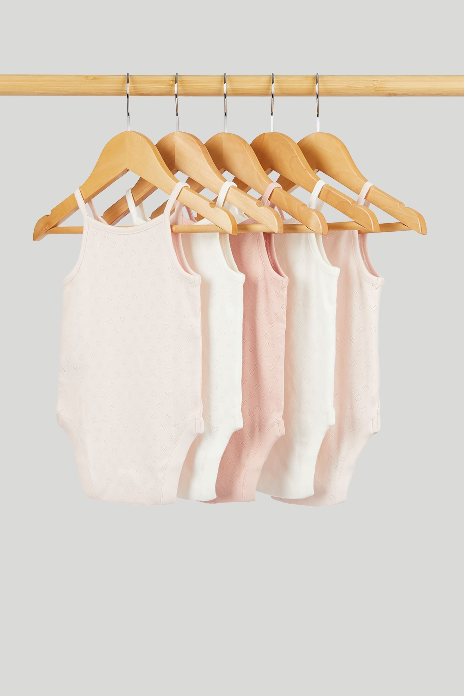 5 Pack Pointelle Strappy Bodysuits