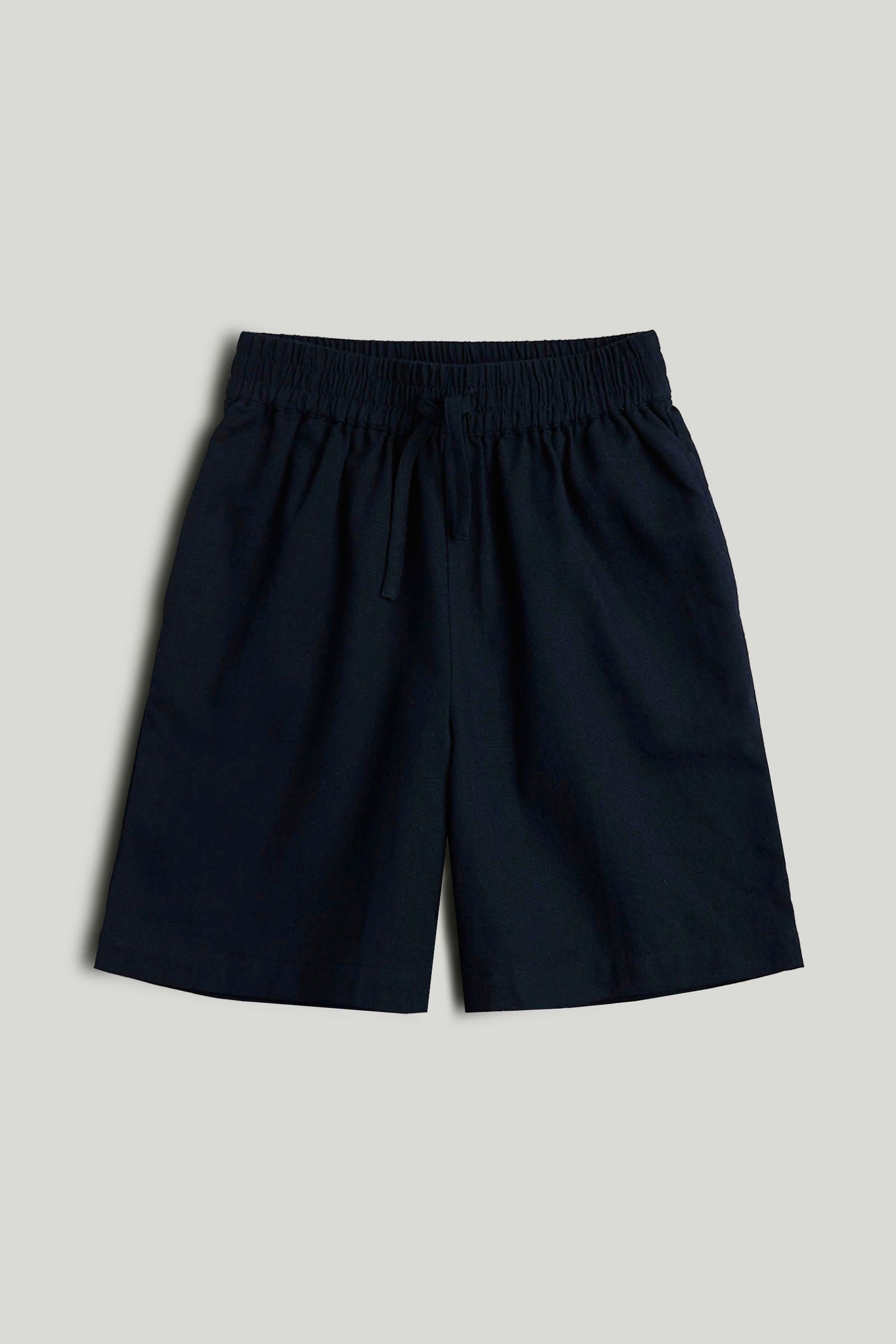 Navy Linen Blend Shorts - Blue / 9-10 Years