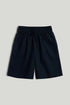 Navy Linen Blend Shorts - Blue / 9-10 Years