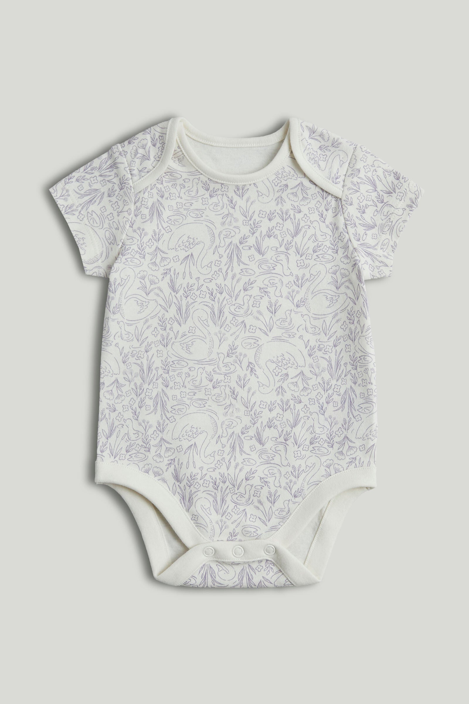5 Pack Swan Short-Sleeved Bodysuits