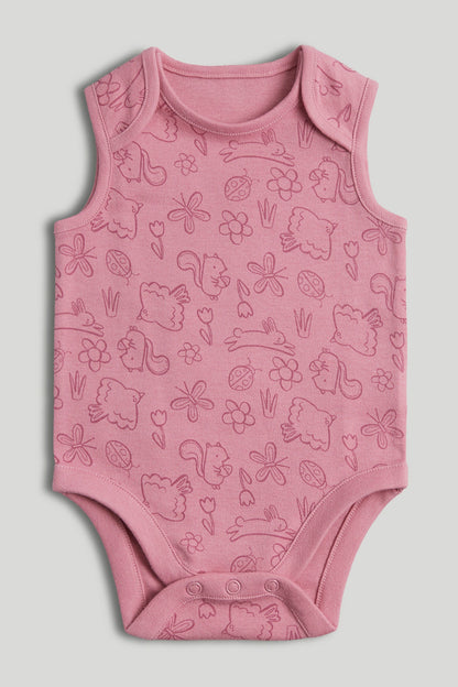 5 Pack Floral Animal Sleeveless Bodysuits