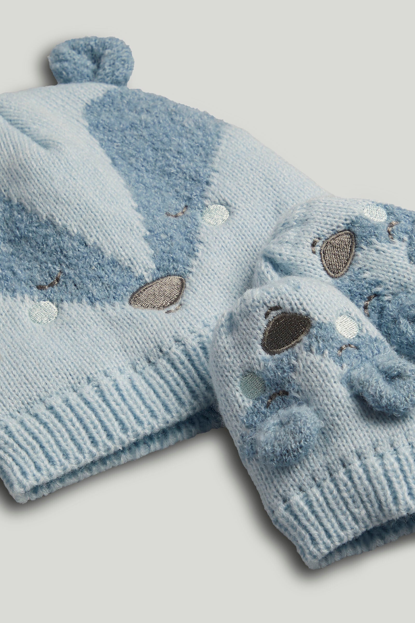 Knitted Hat and Mittens Set