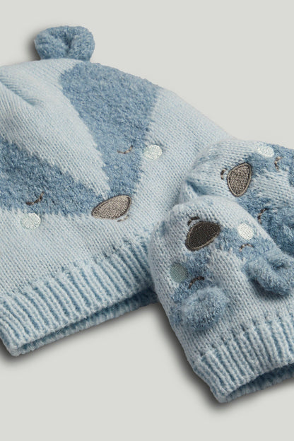 Knitted Hat and Mittens Set