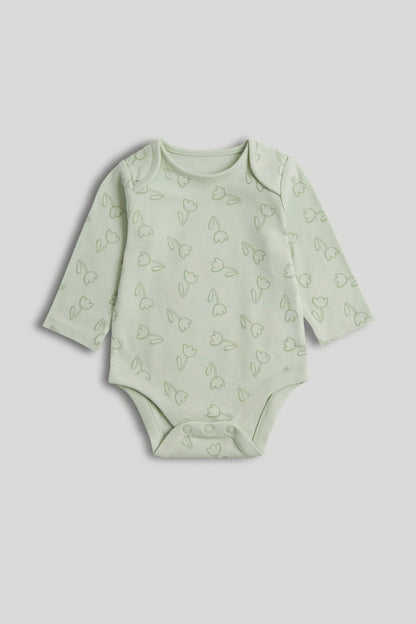5 Pack Floral Animal Long-Sleeved Bodysuits