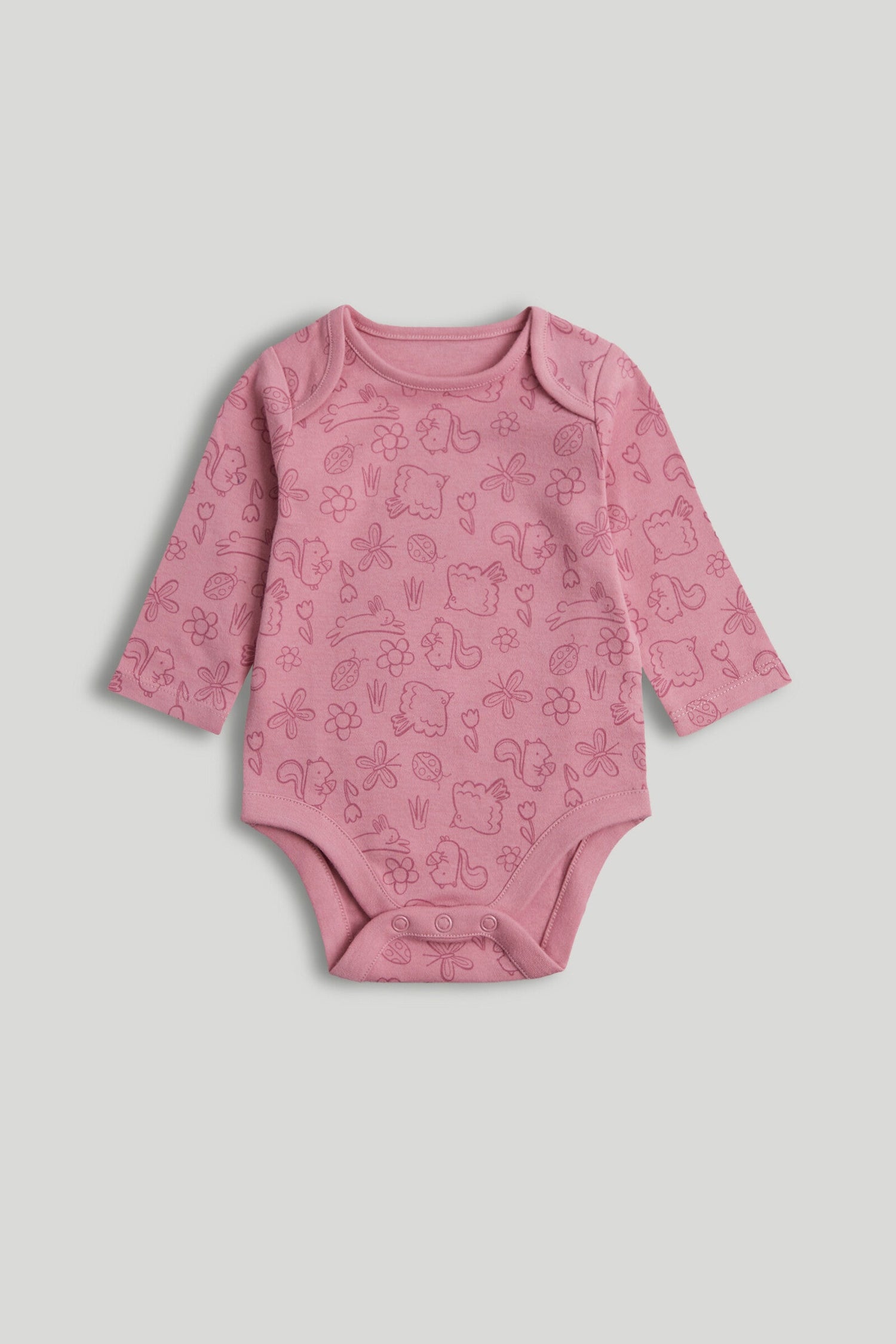 5 Pack Floral Animal Long-Sleeved Bodysuits