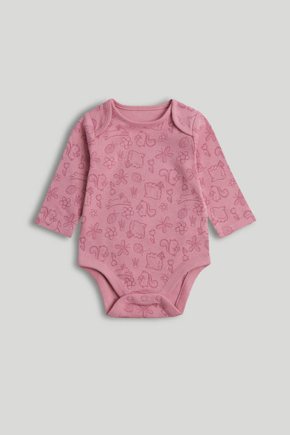 5 Pack Floral Animal Long-Sleeved Bodysuits