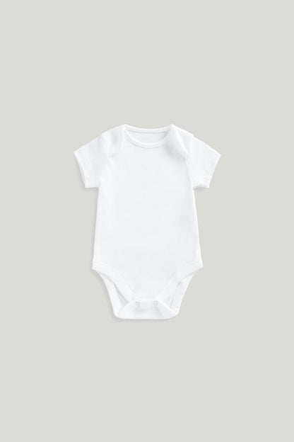 7 Pack White Short-Sleeved Bodysuits