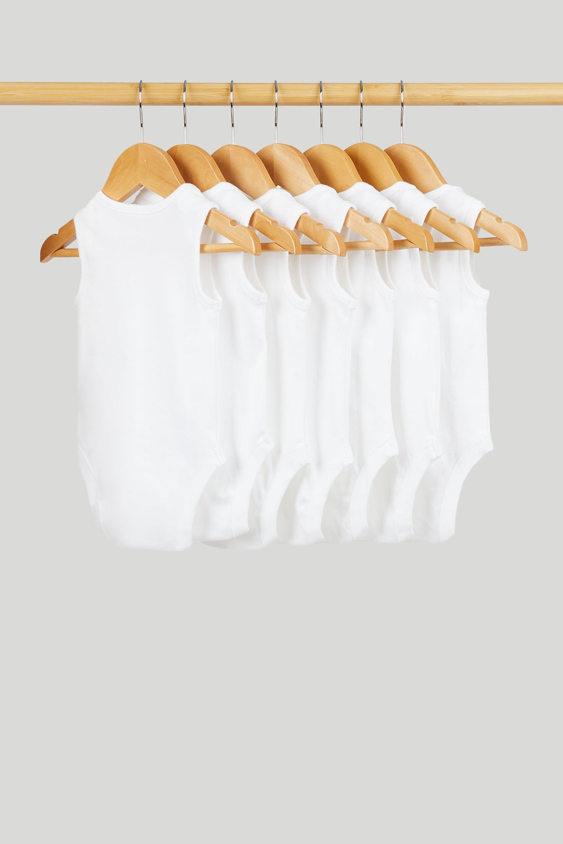 7 Pack White Sleeveless Bodysuits