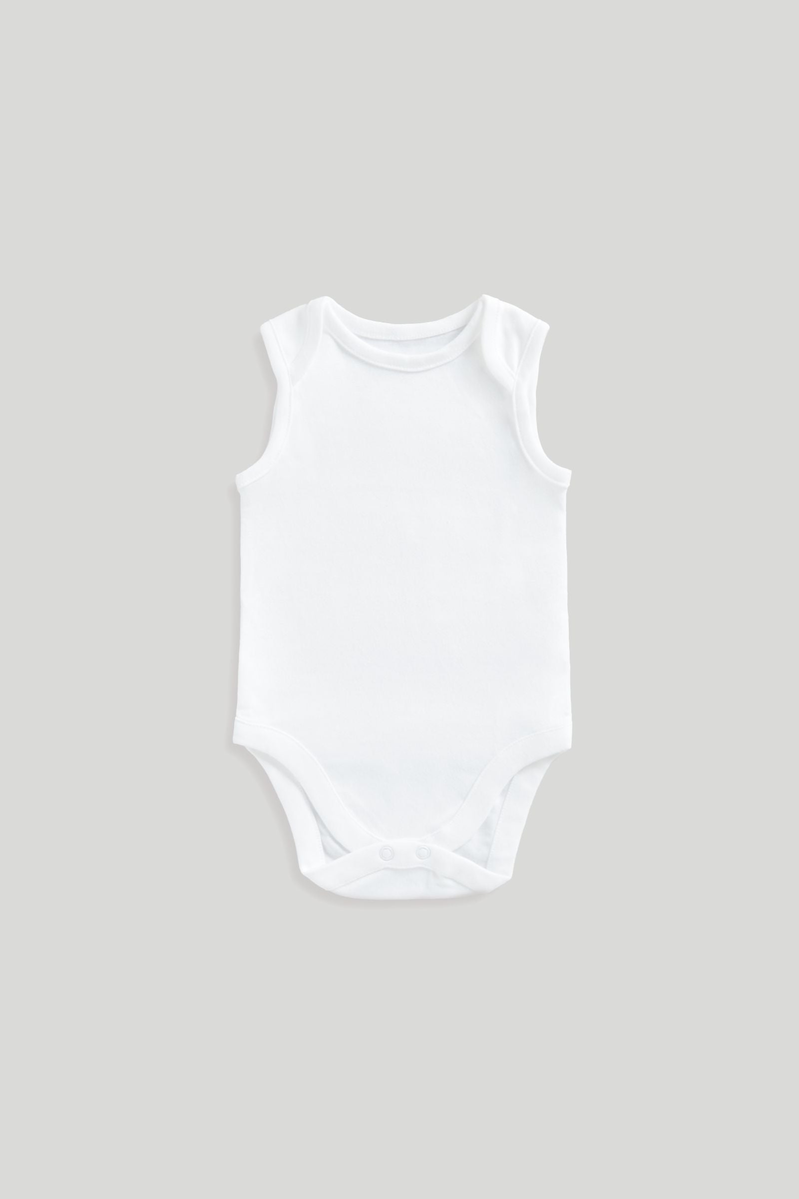 7 Pack White Sleeveless Bodysuits