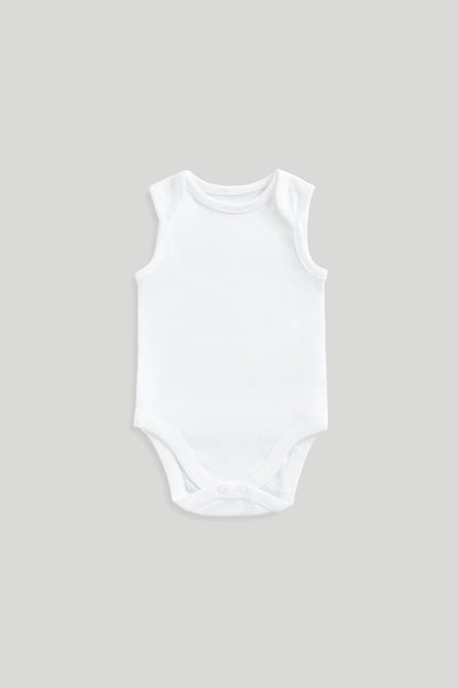 7 Pack White Sleeveless Bodysuits
