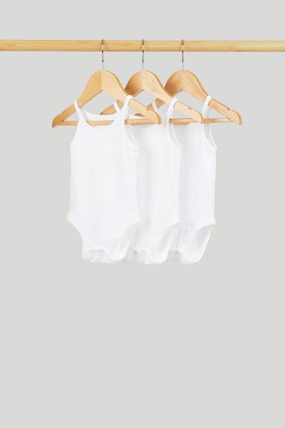 3 Pack White Camisole Bodysuits - White / Up to 1 Month