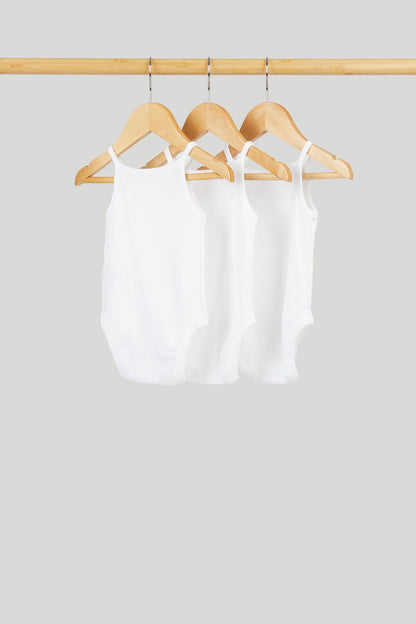 3 Pack White Camisole Bodysuits