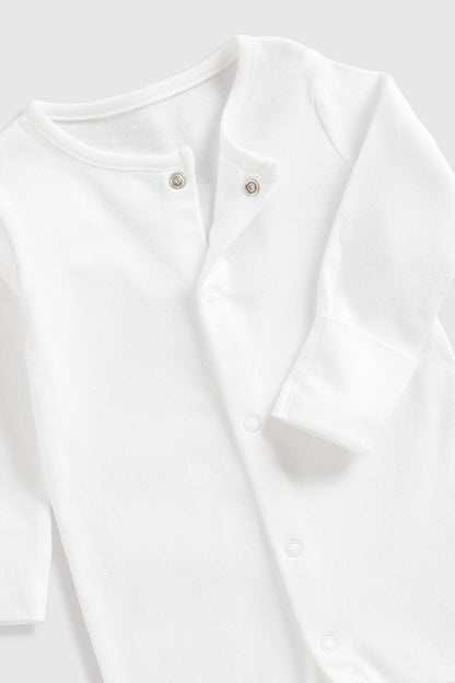 3 Pack White Sleepsuits
