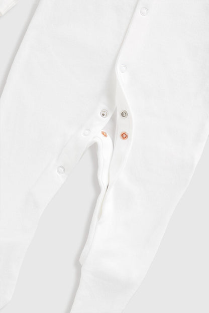 3 Pack White Sleepsuits