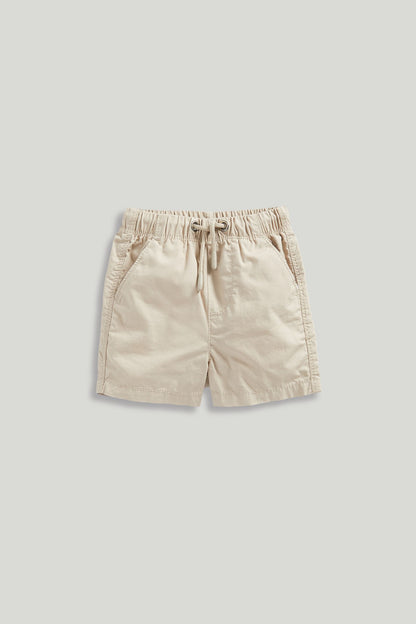 Stone Pull-On Shorts - Beige / 12-18 Months