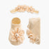 Juniors Booties with Headband, Pearl Embellished - Beige / Free Size