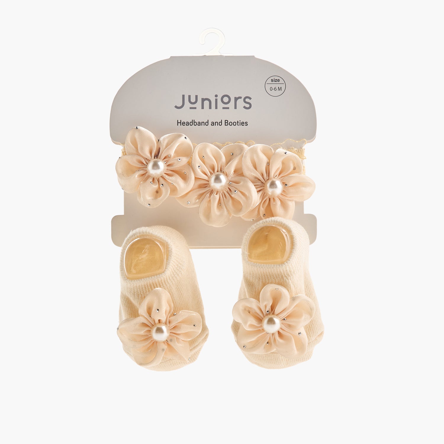 Juniors Booties with Headband, Pearl Embellished