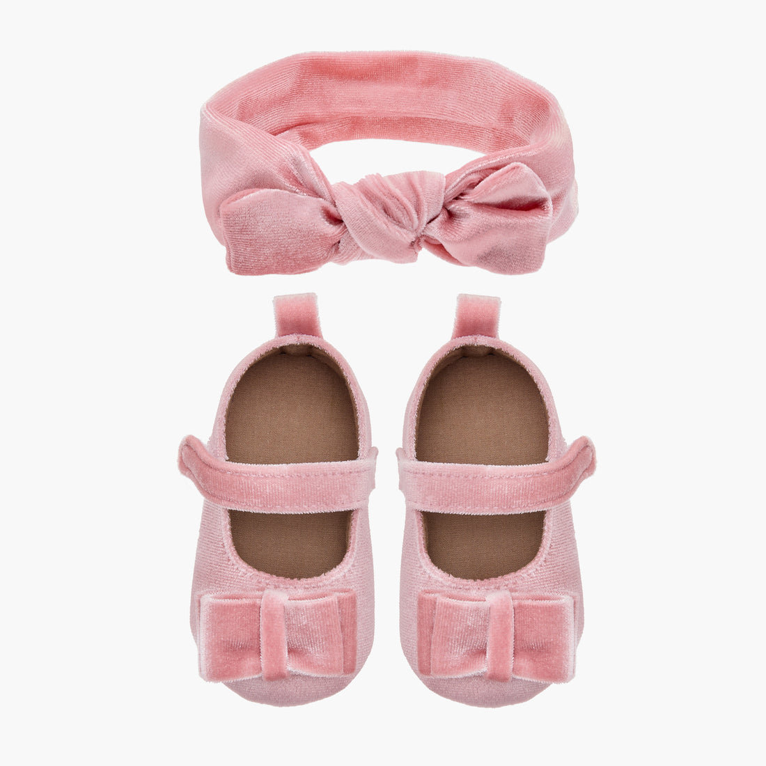 Juniors Bow Detail Booties and Headband Set - Pink / 12-18 mths