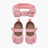 Juniors Bow Detail Booties and Headband Set - Pink / 12-18 mths