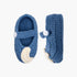 Juniors Crochet Textured Booties with Button Closure - Blue / 0-6 mths