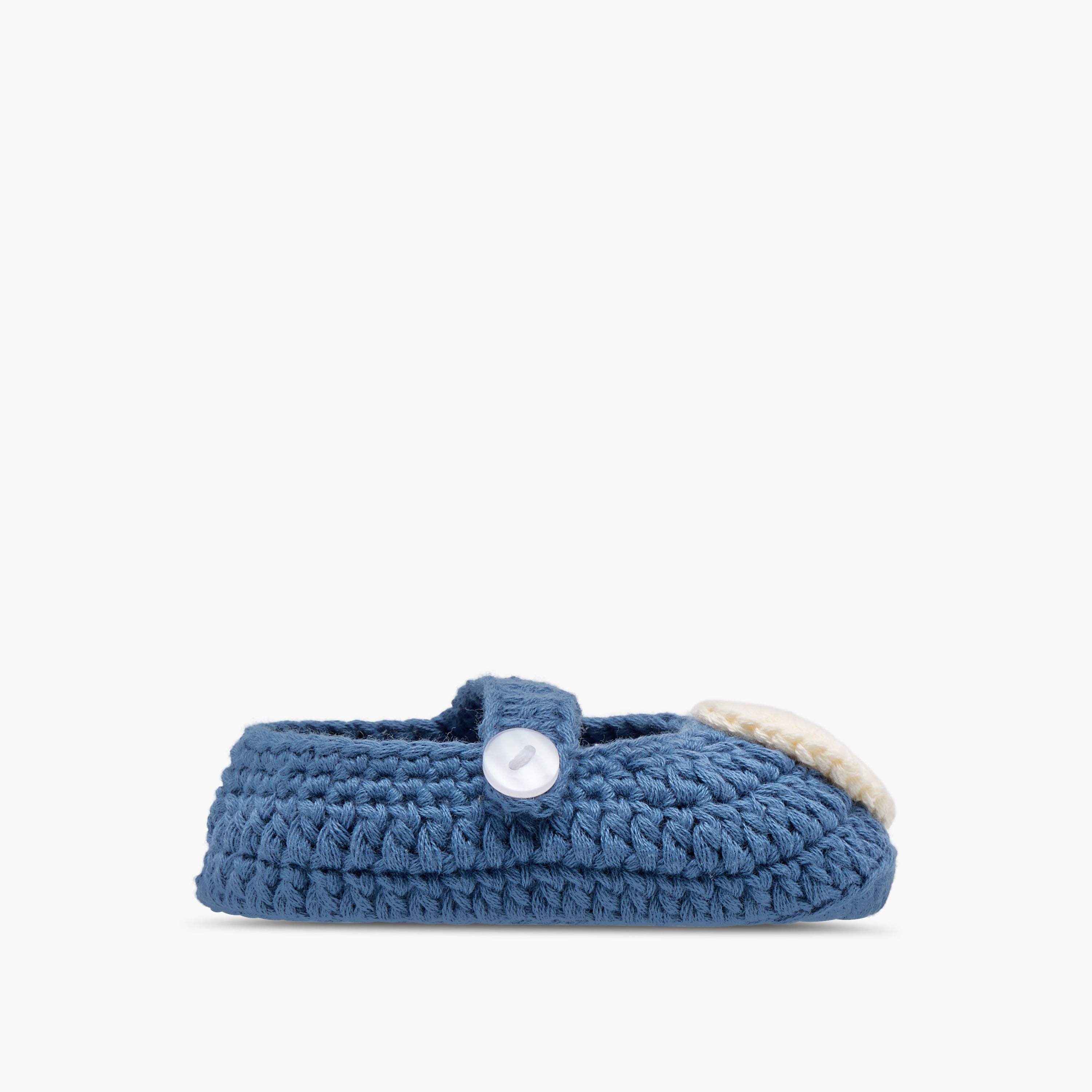Juniors Crochet Textured Booties with Button Closure