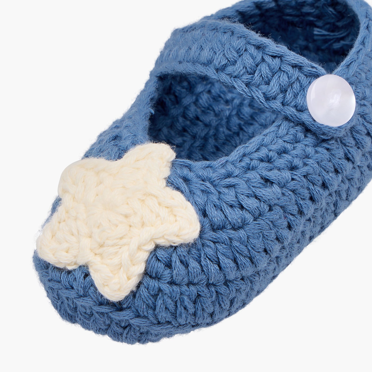 Juniors Crochet Textured Booties with Button Closure