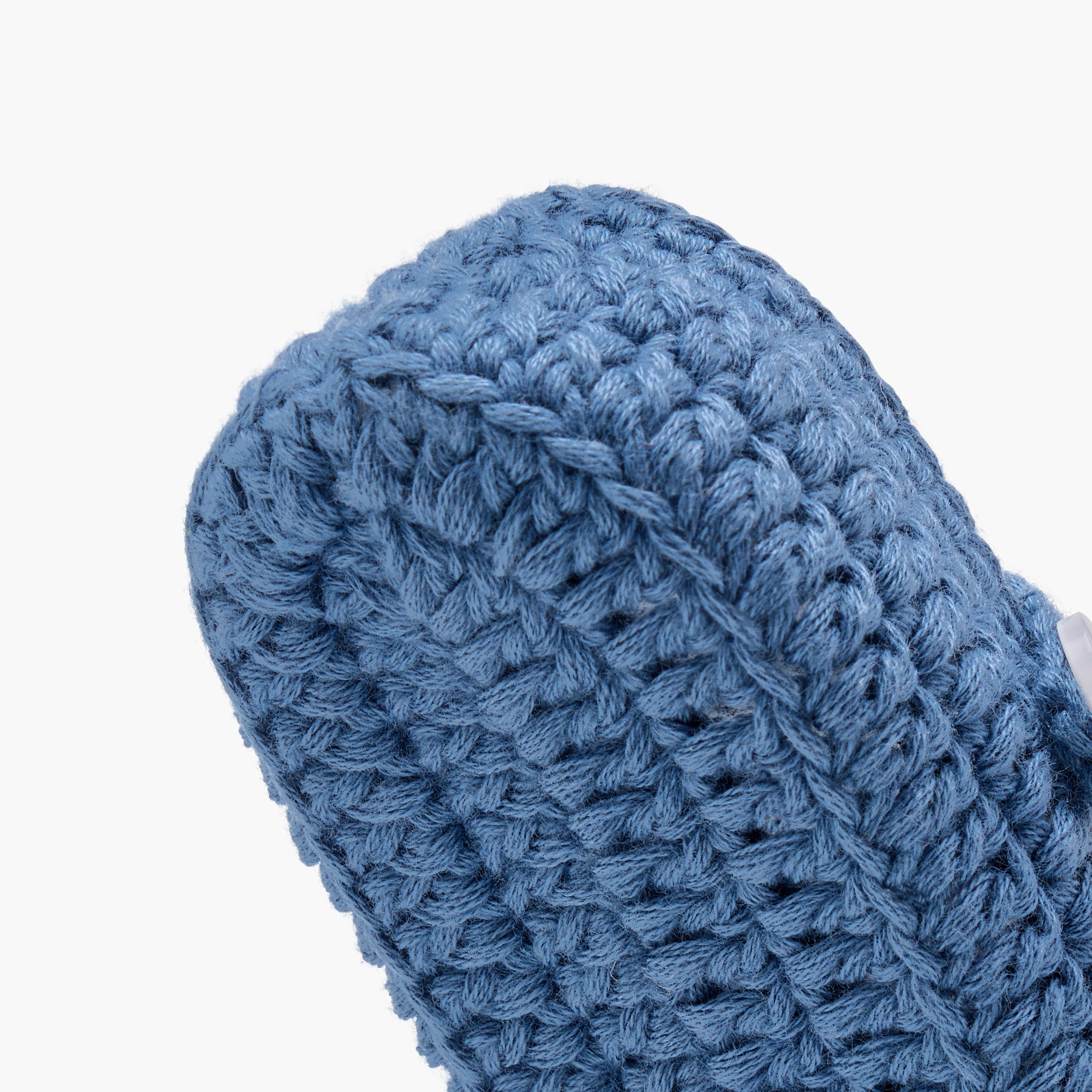 Juniors Crochet Textured Booties with Button Closure