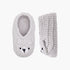 Juniors Crochet Textured Slip-On Booties with Bear Face Detail - Grey / 0-6 mths
