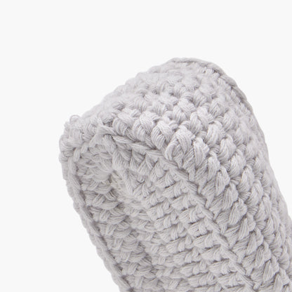 Juniors Crochet Textured Slip-On Booties with Bear Face Detail