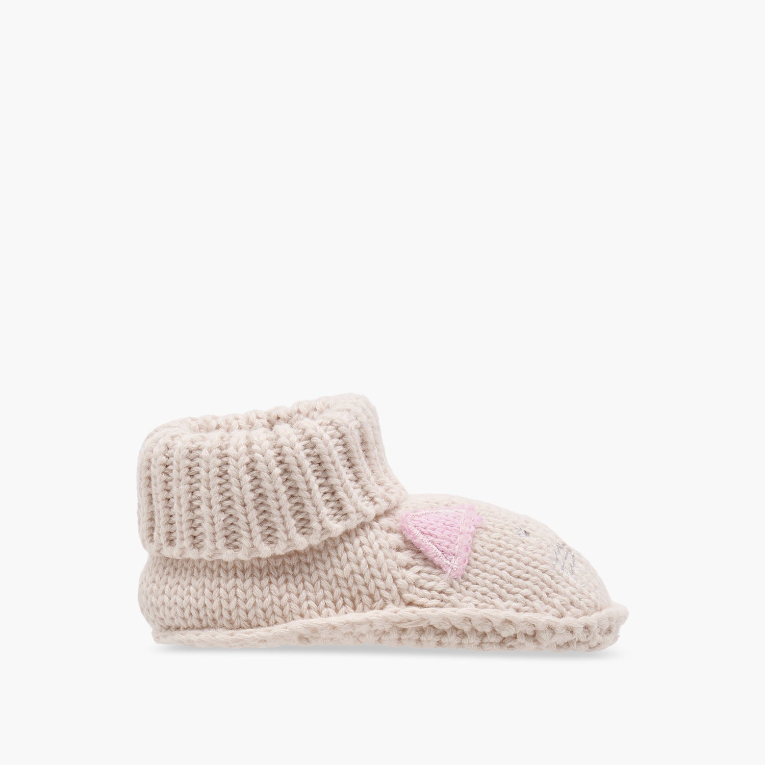 Juniors Knitted Cat Face Slip-On Booties
