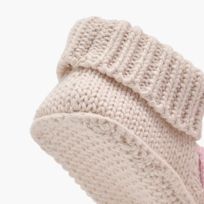 Juniors Knitted Cat Face Slip-On Booties