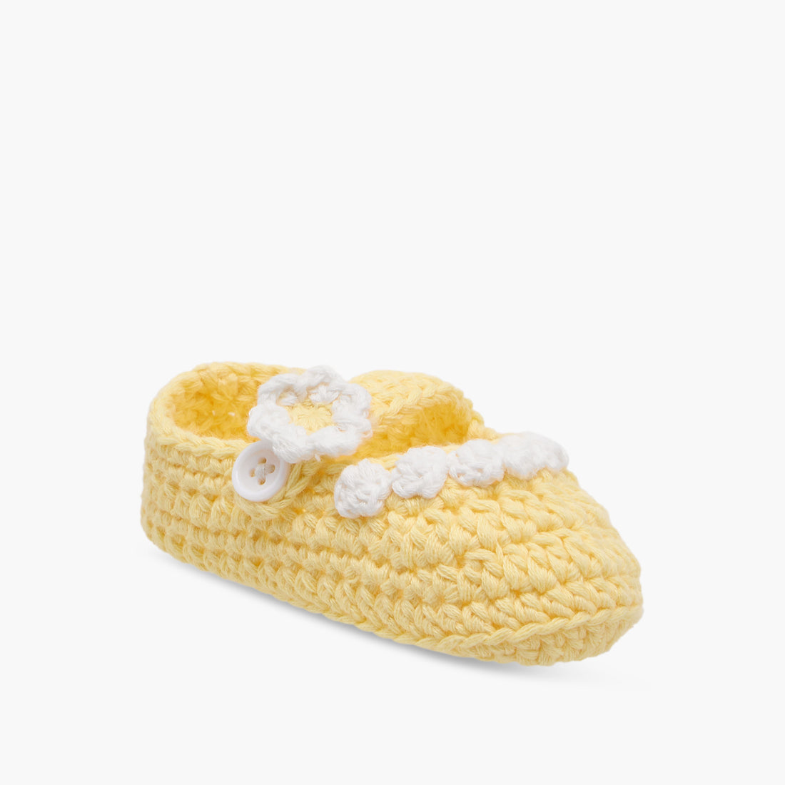 Juniors Crochet Textured Booties with Button Closure